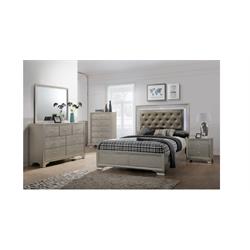 Champagne  w/Lights Headboard and Footboard B4300-QN-BED Image